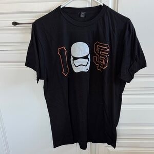 Black Graphic T-Shirt with SF Giants & Star Wars Storm Trooper mashup